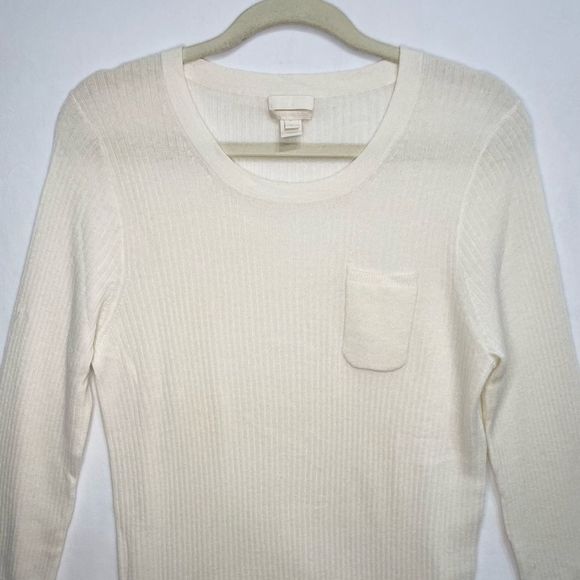 J. Crew Italian Cashmere Ribbed Long Sleeve - Picture 2 of 4